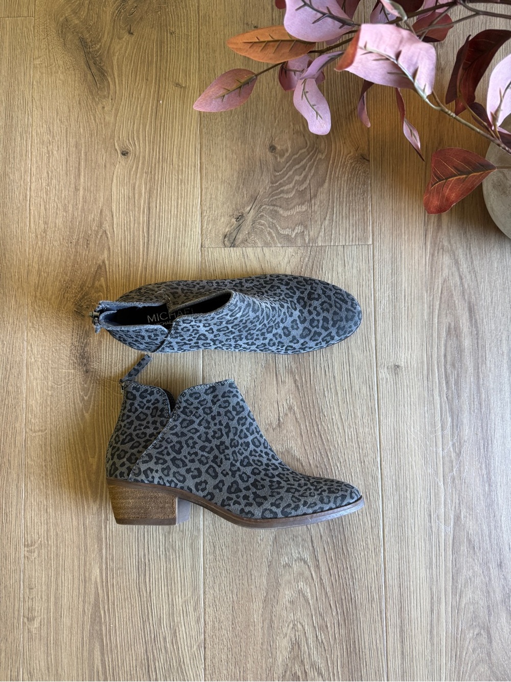 Michael Shannon leopard ankle booties
